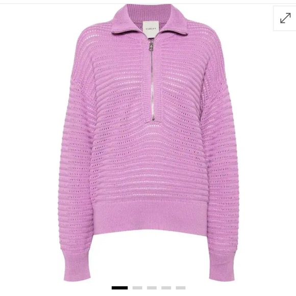 Varley Sweaters - Varley Tara Pointelle Half-Zip Sweater in Lavender